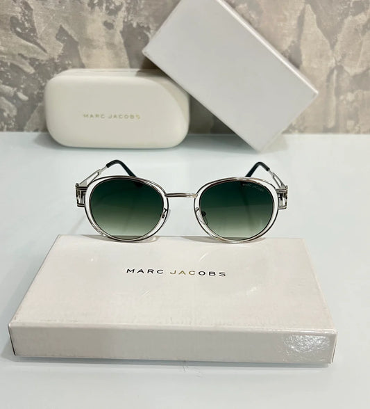 Silver Green Round Unique Sunglasses