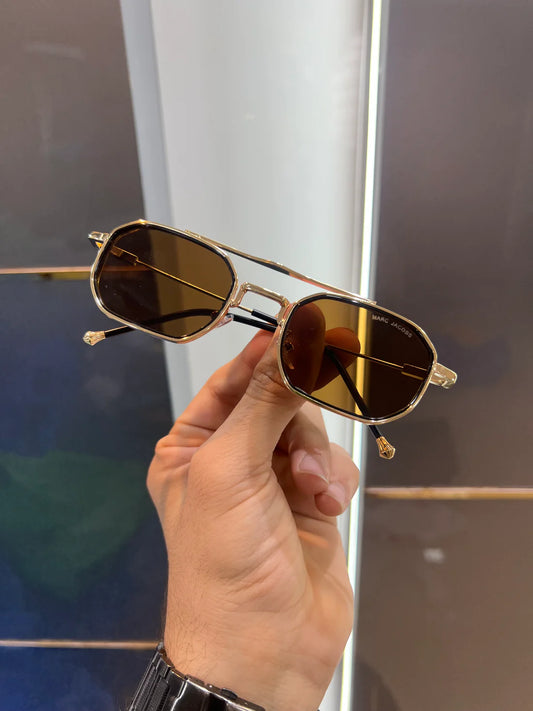 Metal Brown Luxury Unisex Sunglasses