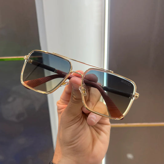 Gold dual Shade Metal Luxury Sunglasses