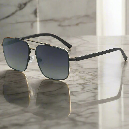 Classic Square Aviator Style Polarized Sunglasses for Men