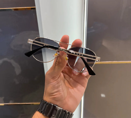 Milano Silver Blue Classic Luxury Sunglasses