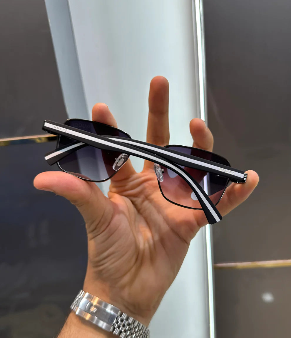 CLASSY SUNGLASSES - BLACK WHITE WITH OG BOX