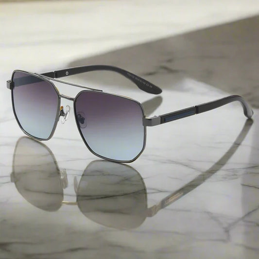 Gun Gradient Blue Grey Sunglasses for Men