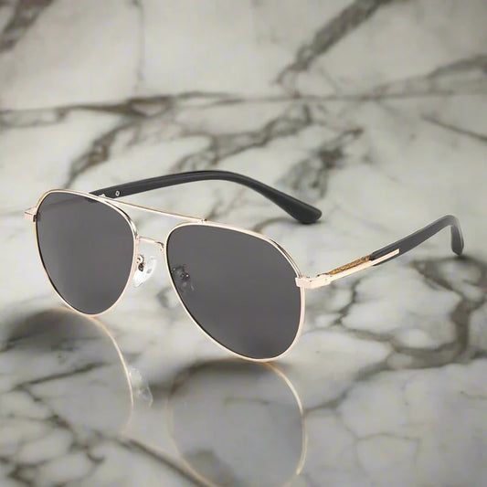 Gold Frame with Black Lens Sunglasses