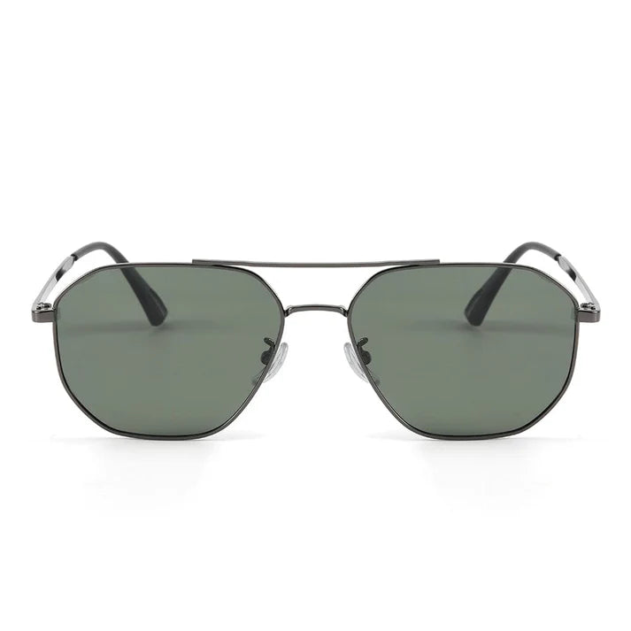 Gunmetal Frame with Green Lens Sunglasses