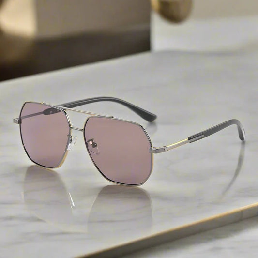 Gunmetal Frame with Grey Pink Lens Sunglasses