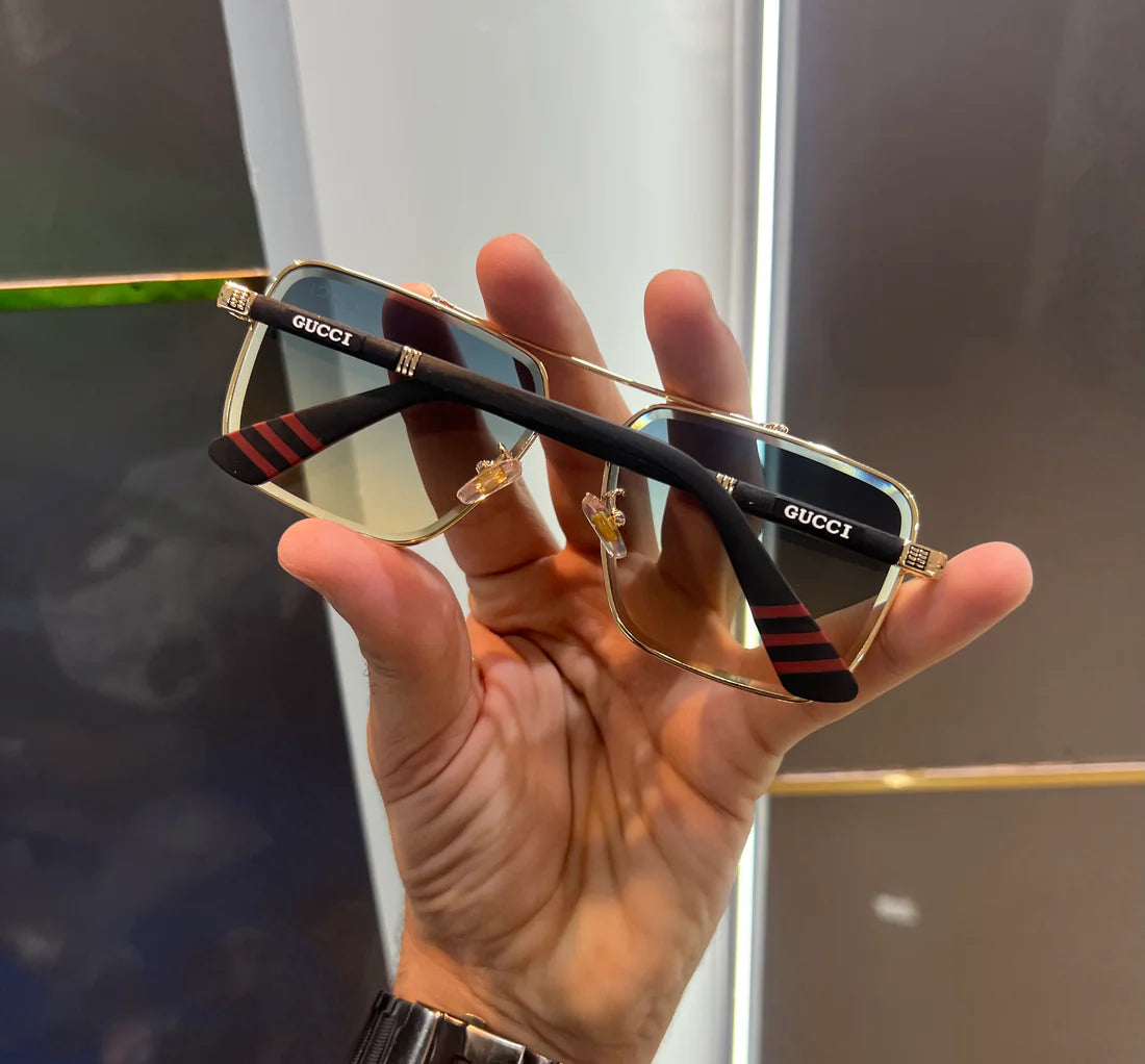 Gold dual Shade Metal Luxury Sunglasses