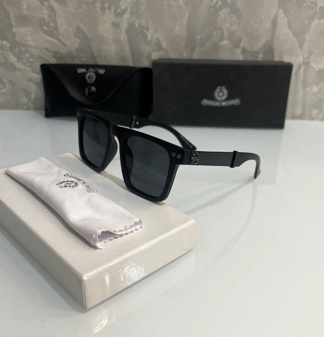 Hearts Mat Black Luxury Shade Sunglasses