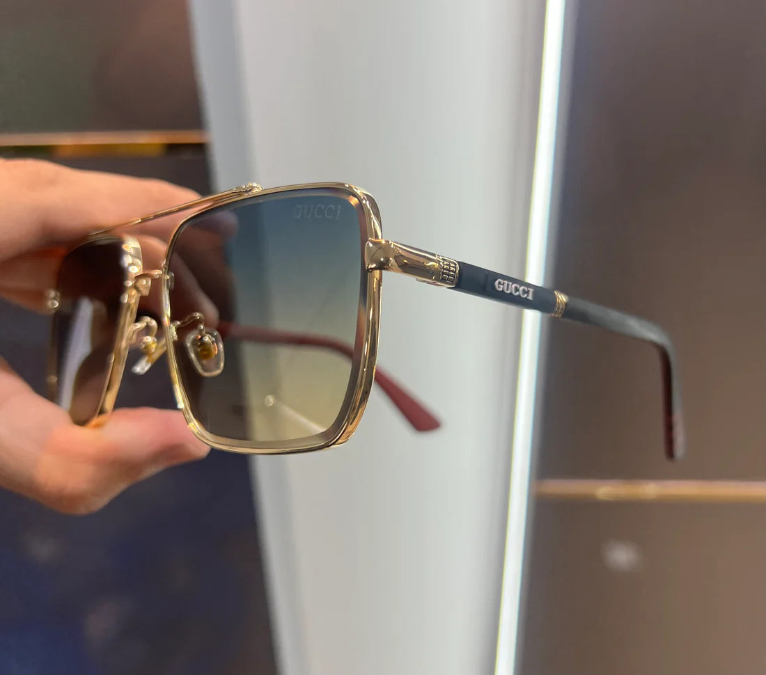 Gold dual Shade Metal Luxury Sunglasses