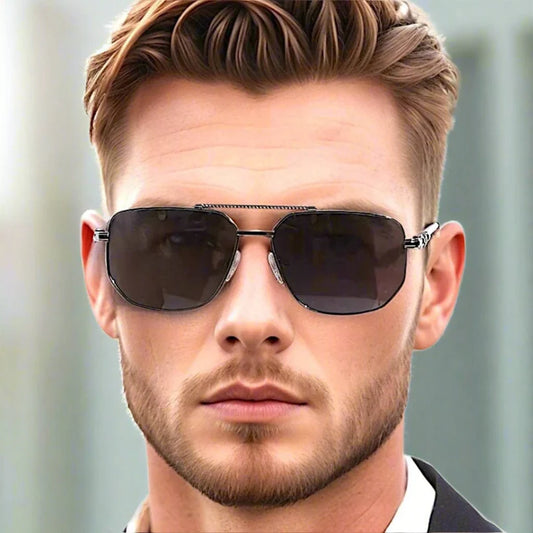 Stainless Steel Frame Sunglasses for Men