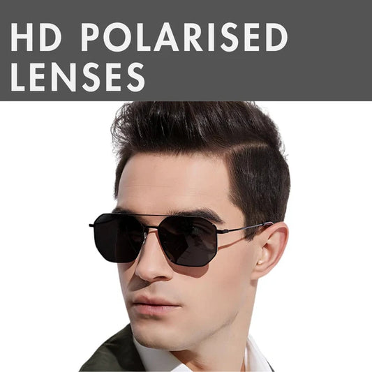 Black Grey Polarized Sunglasses for Men