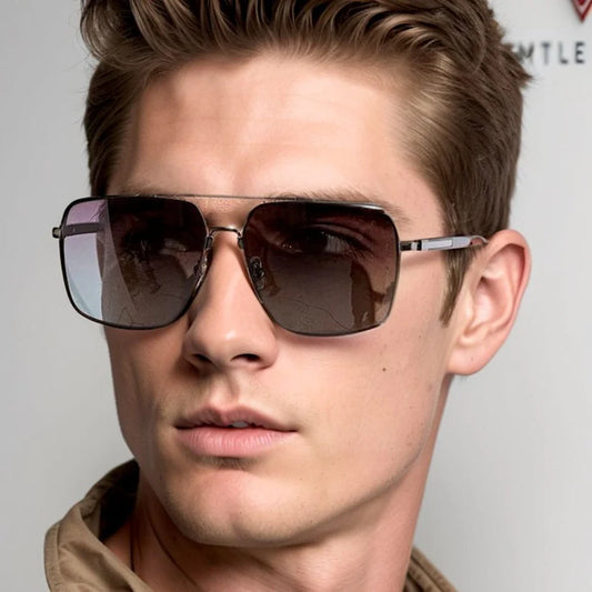 Classic Square Aviator Style Polarized Sunglasses for Men