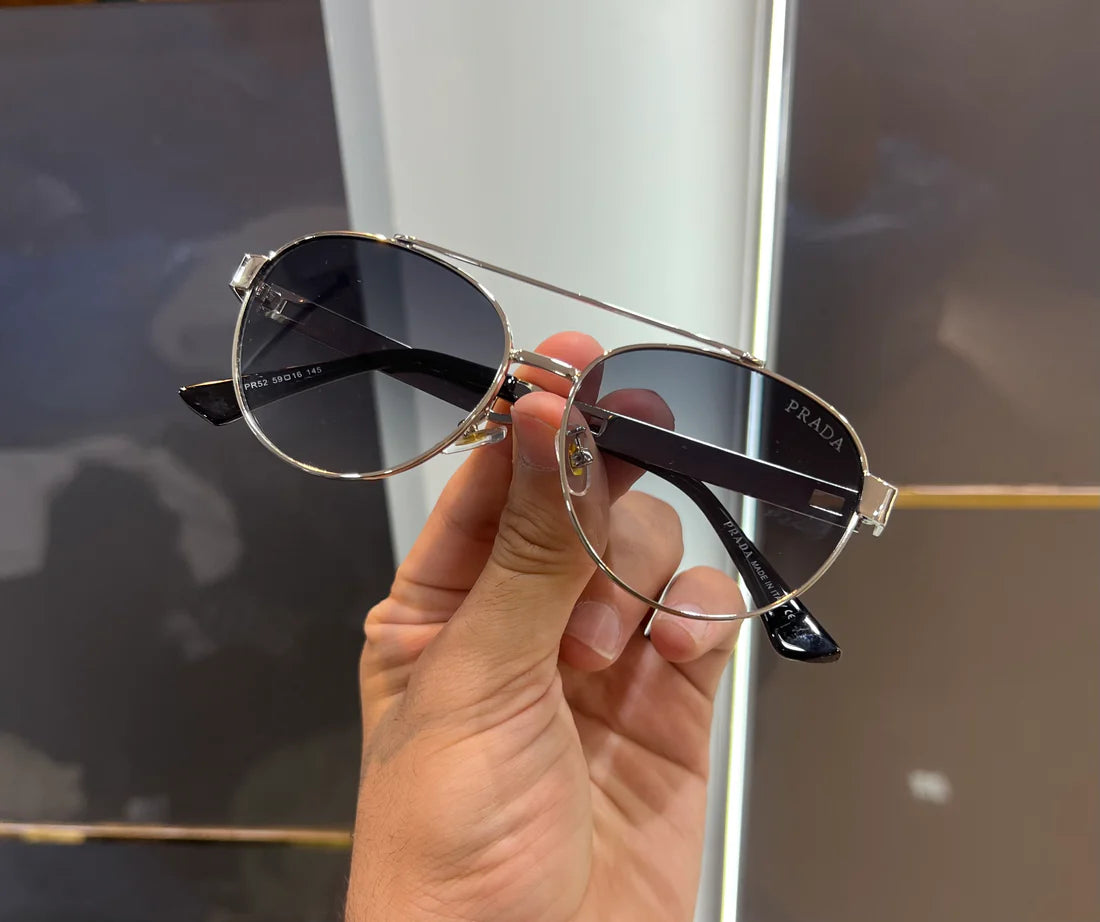 Milano Silver Blue Classic Luxury Sunglasses
