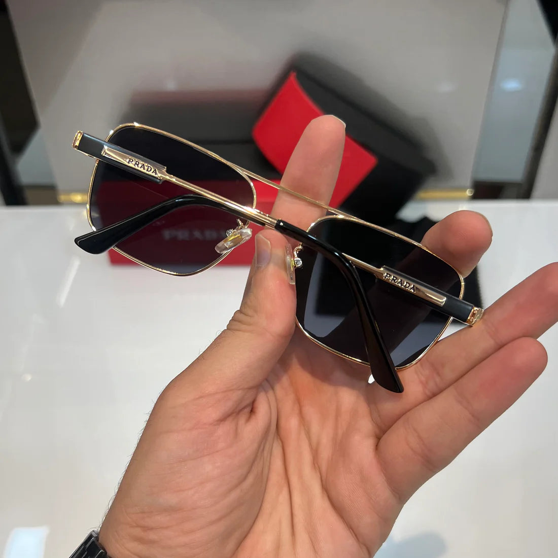 Milano Silver Black Luxury Premium Sunglasses