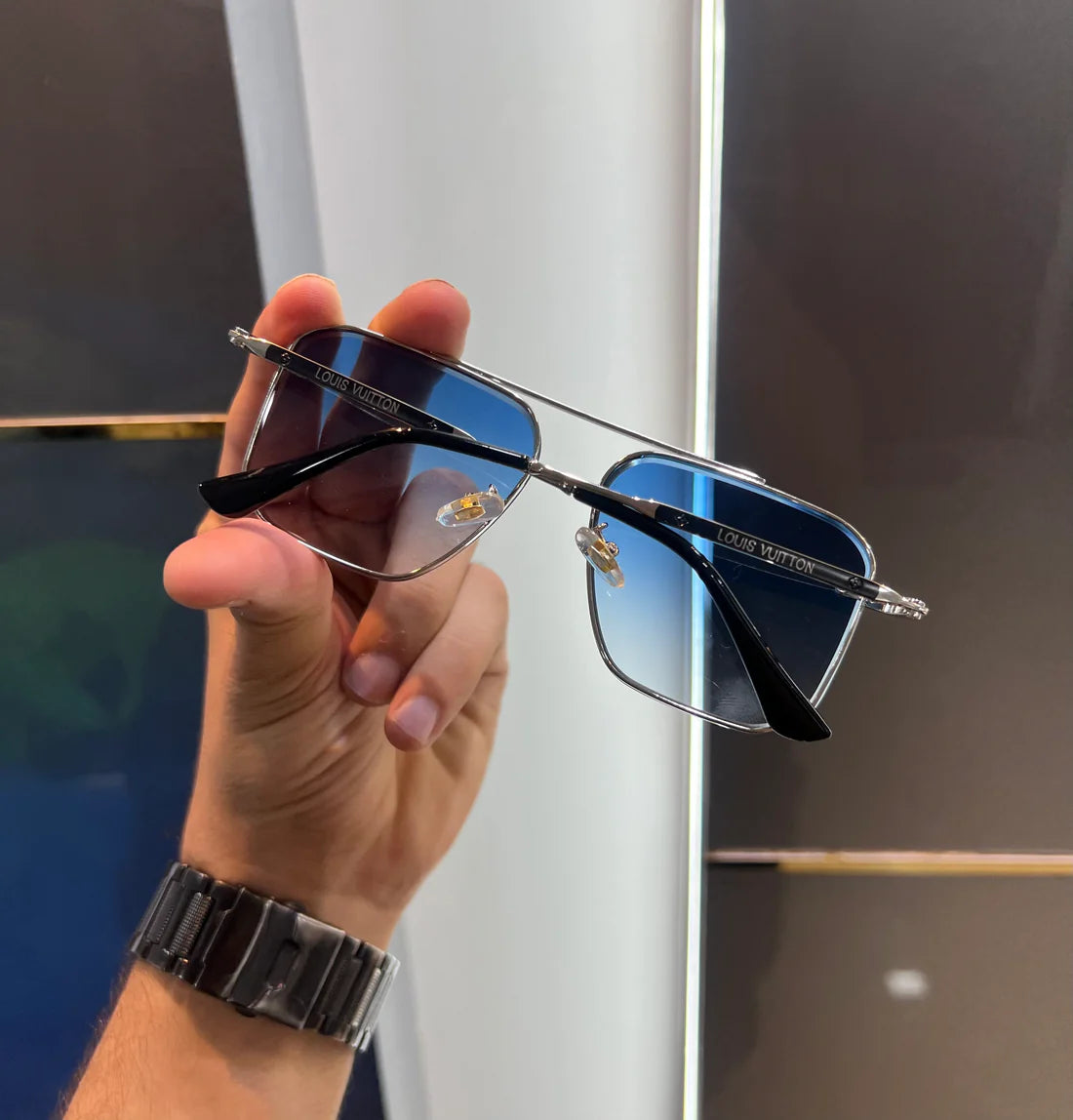 Sky Blue Metal Limited Edition Luxury Sunglasses