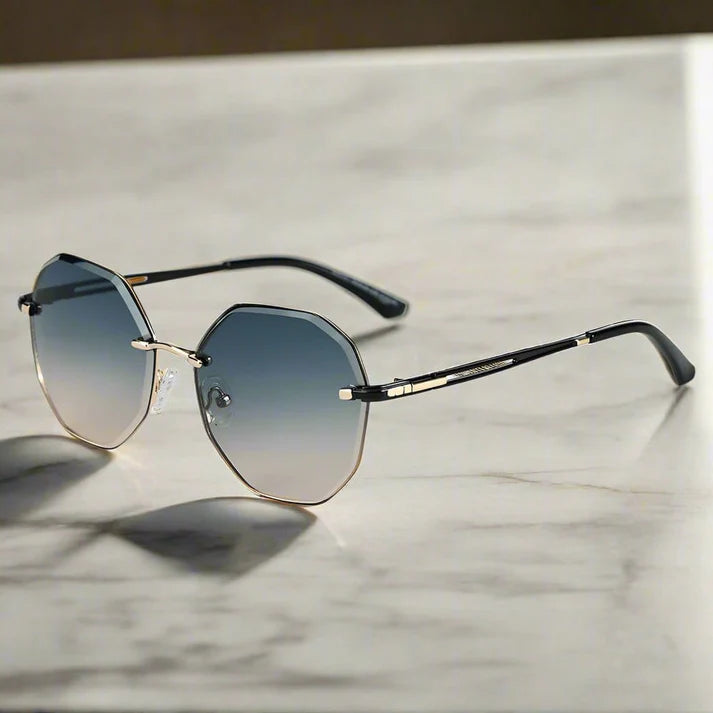 Gold Gradient Grey Orange Sunglasses for Men