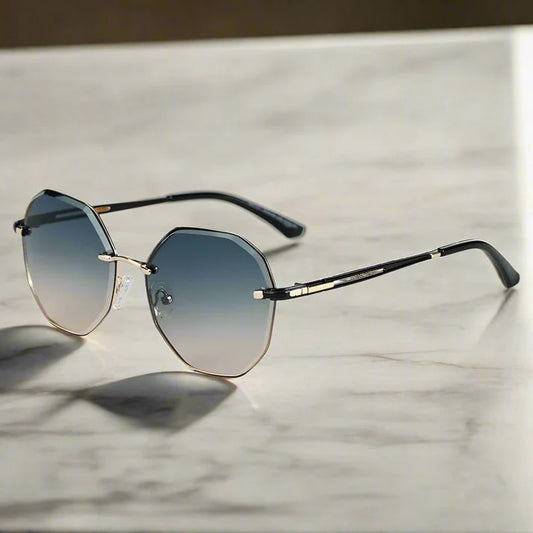 Gold Gradient Grey Orange Sunglasses for Men