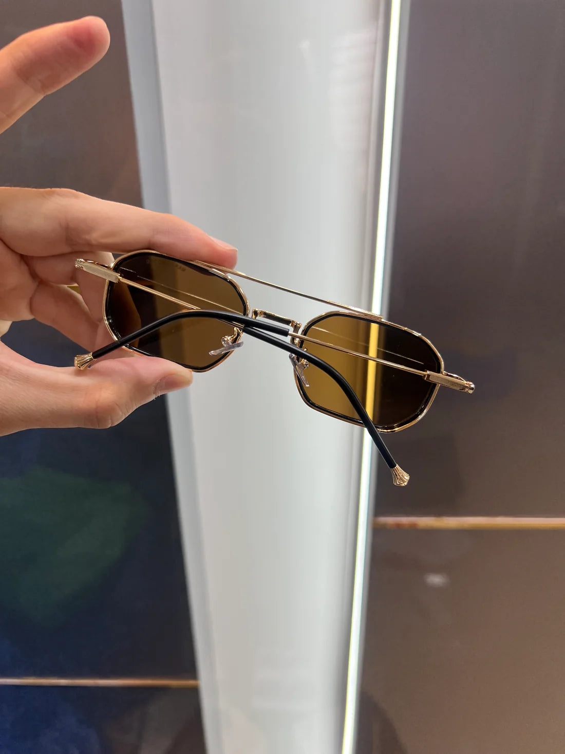 Metal Brown Luxury Unisex Sunglasses