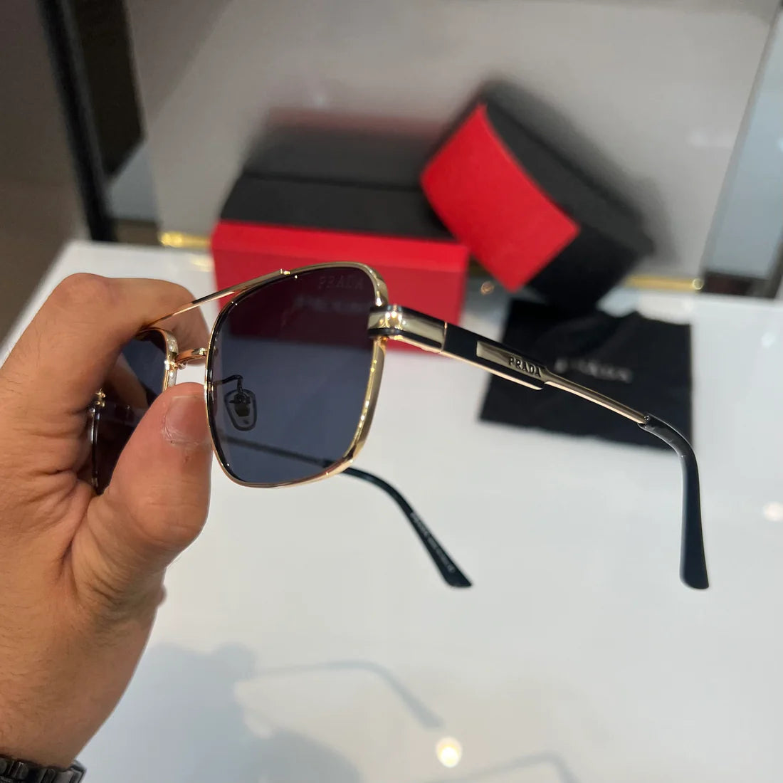 Milano Silver Black Luxury Premium Sunglasses