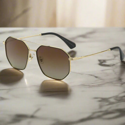 Gold Gradient Brownish Sunglasses for Men