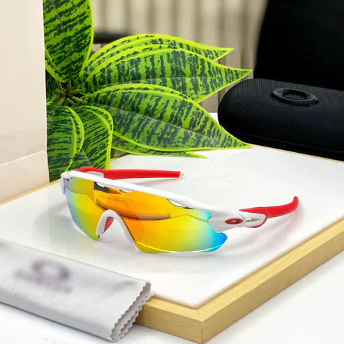 Sporty Sunglasses White Red