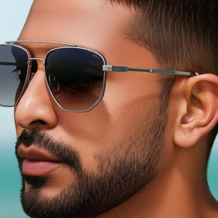 Gradient Grey Polarized Sunglasses for Men