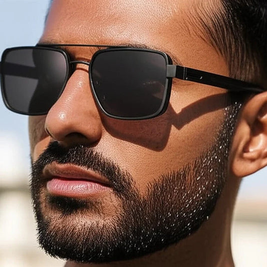 Polarized Stainless Steel Frame Sunglasses for Men