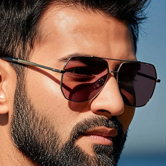 Gunmetal Frame with Grey Pink Lens Sunglasses